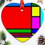 Mondrian Heart Ornament (Two Sides) Front