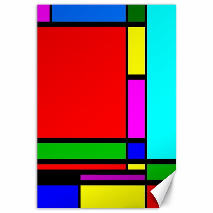 Mondrian Canvas 12  x 18  (Unframed)