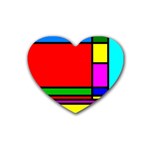 Mondrian Drink Coasters 4 Pack (Heart)  Front