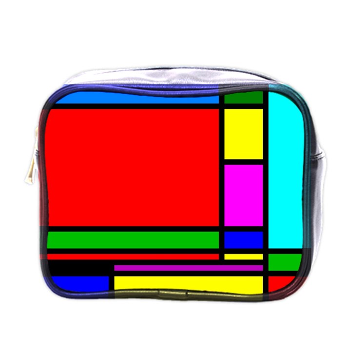 Mondrian Mini Travel Toiletry Bag (One Side)