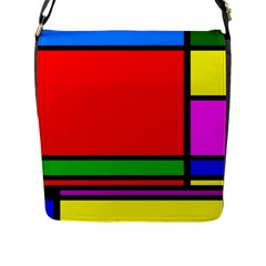 Mondrian Flap Closure Messenger Bag (large) by Siebenhuehner