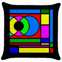 Mondrian Black Throw Pillow Case by Siebenhuehner