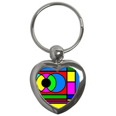 Mondrian Key Chain (heart) by Siebenhuehner