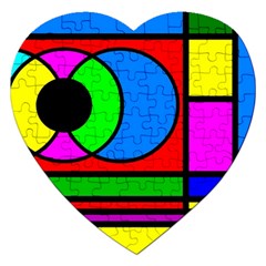 Mondrian Jigsaw Puzzle (heart) by Siebenhuehner