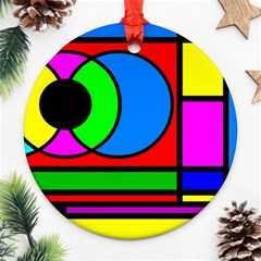 Mondrian Round Ornament (two Sides)