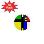 Abstrakt 1  Mini Button Magnet (10 pack) Front