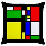 Abstrakt Black Throw Pillow Case Front