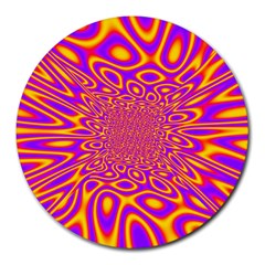 Psycedelic Warp 8  Mouse Pad (round) by SaraThePixelPixie