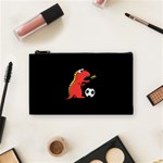 Black Cartoon Dinosaur Soccer Cosmetic Bag (Small) Front