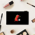 Black Cartoon Dinosaur Soccer Cosmetic Bag (Small) Back