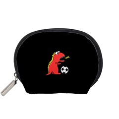 Black Cartoon Dinosaur Soccer Accessory Pouch (small)