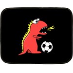 Black Cartoon Dinosaur Soccer Mini Fleece Blanket (Two Sided) 35 x27  Blanket Front