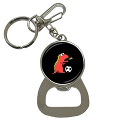 Black Cartoon Dinosaur Soccer Bottle Opener Key Chain by CreaturesStore