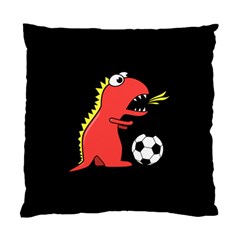 Black Cartoon Dinosaur Soccer Cushion Case (single Sided) 