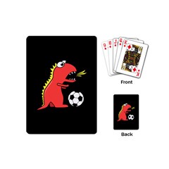 Black Cartoon Dinosaur Soccer Playing Cards (mini) by CreaturesStore