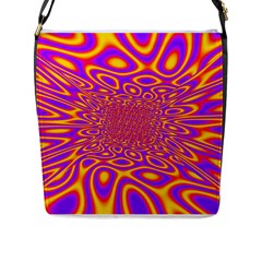 Psycedelic Warp Flap Closure Messenger Bag (large)