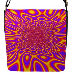 Psycedelic Warp Flap Closure Messenger Bag (small) by SaraThePixelPixie