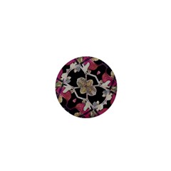 Floral Arabesque Decorative Artwork 1  Mini Button by dflcprints