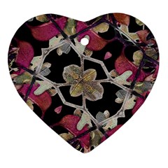 Floral Arabesque Decorative Artwork Heart Ornament by dflcprints