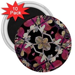 Floral Arabesque Decorative Artwork 3  Button Magnet (10 Pack) by dflcprints