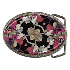 Floral Arabesque Decorative Artwork Belt Buckle (oval)