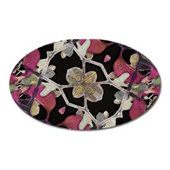 Floral Arabesque Decorative Artwork Magnet (oval) by dflcprints