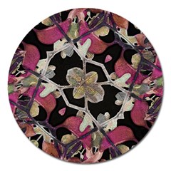 Floral Arabesque Decorative Artwork Magnet 5  (round) by dflcprints