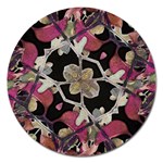 Floral Arabesque Decorative Artwork Magnet 5  (Round) Front