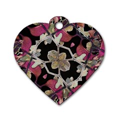 Floral Arabesque Decorative Artwork Dog Tag Heart (two Sided) by dflcprints