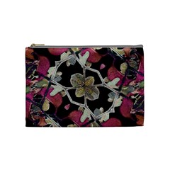 Floral Arabesque Decorative Artwork Cosmetic Bag (medium) by dflcprints