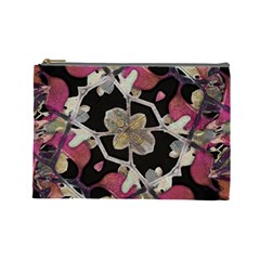 Floral Arabesque Decorative Artwork Cosmetic Bag (large)