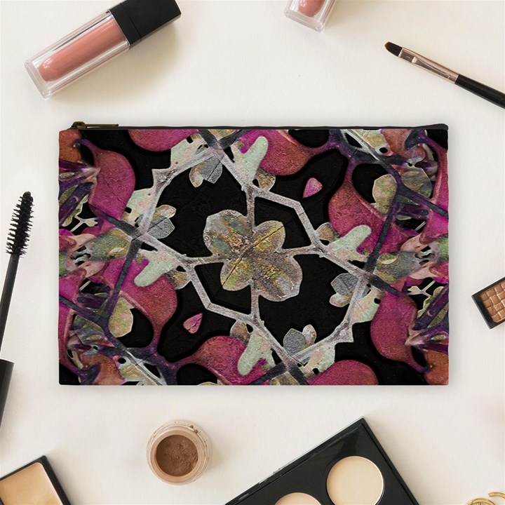 Floral Arabesque Decorative Artwork Cosmetic Bag (Large)