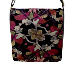 Floral Arabesque Decorative Artwork Flap Closure Messenger Bag (large) by dflcprints