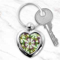 Neo Noveau Style Background Pattern Key Chain (heart)