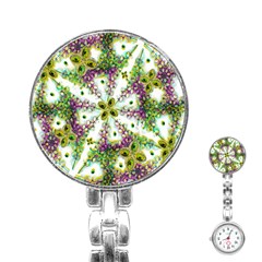 Neo Noveau Style Background Pattern Stainless Steel Nurses Watch by dflcprints