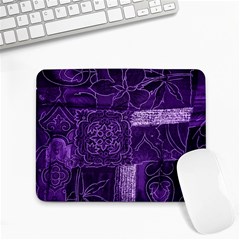 Pretty Purple Patchwork Small Mouse Pad (rectangle) by FunWithFibro