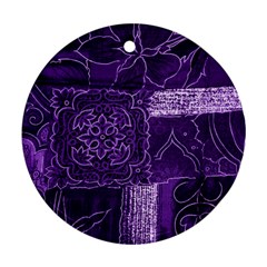 Pretty Purple Patchwork Round Ornament