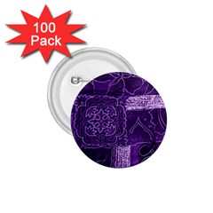 Pretty Purple Patchwork 1 75  Button (100 Pack)