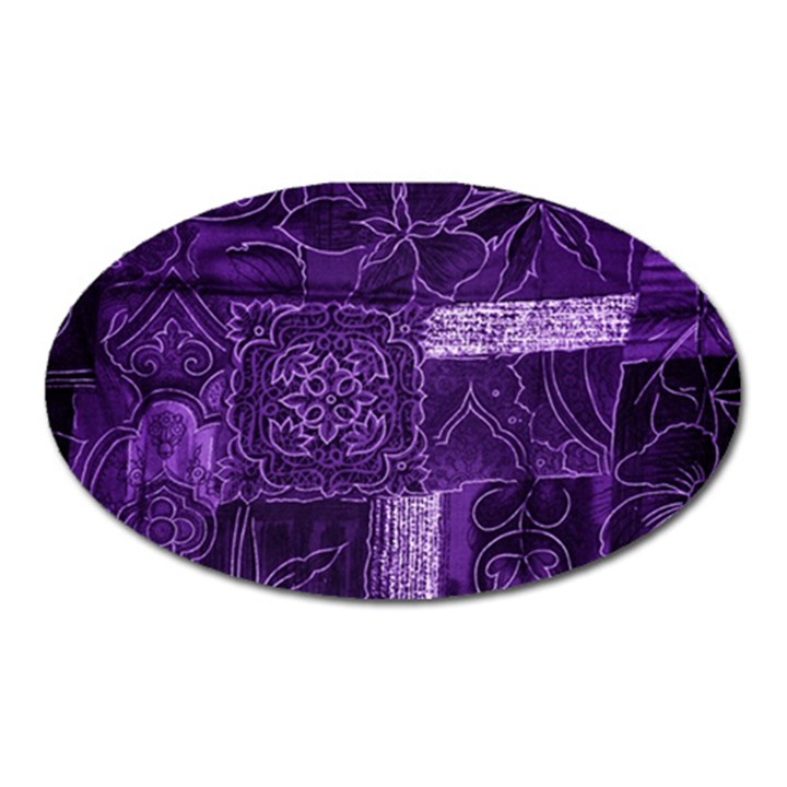 Pretty Purple Patchwork Magnet (Oval)