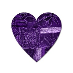 Pretty Purple Patchwork Magnet (heart) by FunWithFibro