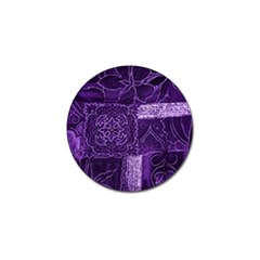 Pretty Purple Patchwork Golf Ball Marker by FunWithFibro