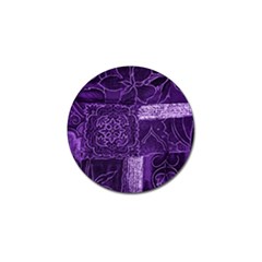 Pretty Purple Patchwork Golf Ball Marker 4 Pack