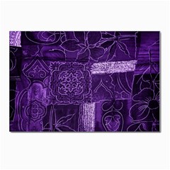 Pretty Purple Patchwork Postcards 5  X 7  (10 Pack) by FunWithFibro