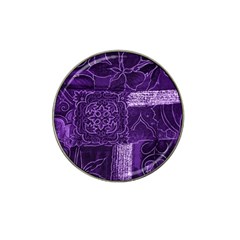 Pretty Purple Patchwork Golf Ball Marker 4 Pack (for Hat Clip)