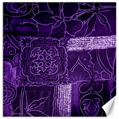 Pretty Purple Patchwork Canvas 12  X 12  (unframed)