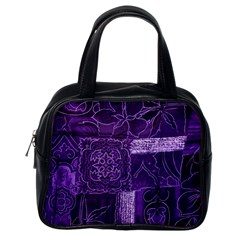 Pretty Purple Patchwork Classic Handbag (one Side) by FunWithFibro