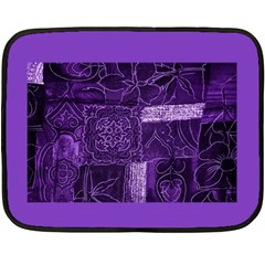 Pretty Purple Patchwork Mini Fleece Blanket (two Sided) by FunWithFibro