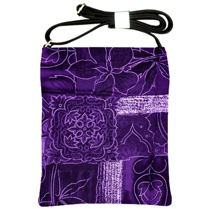 Pretty Purple Patchwork Shoulder Sling Bag