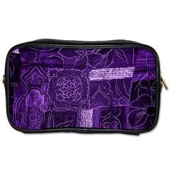 Pretty Purple Patchwork Travel Toiletry Bag (one Side) by FunWithFibro