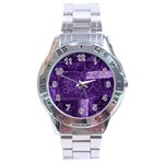 Pretty Purple Patchwork Stainless Steel Watch Front